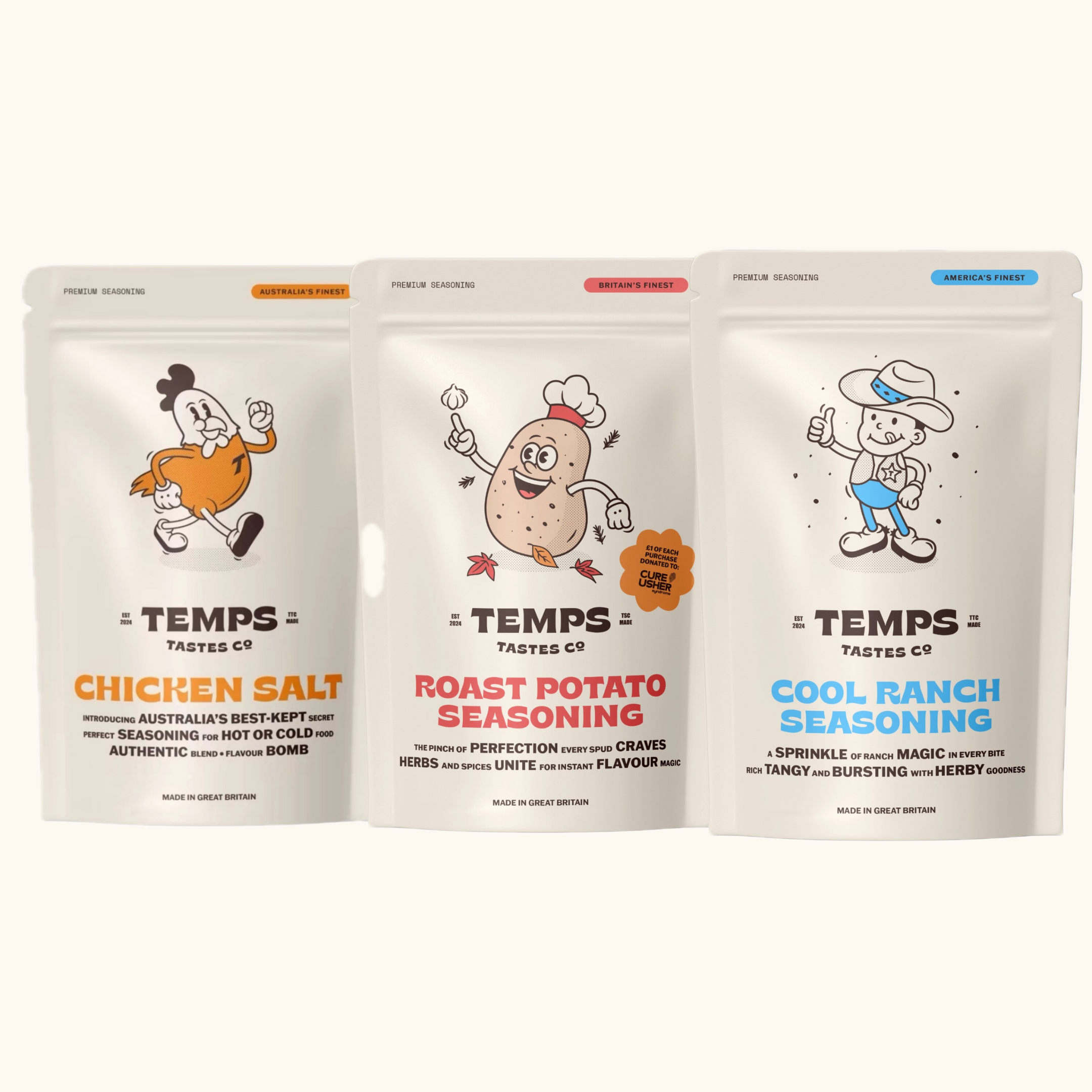 Bundle - 1 x Roast Potato Seasoning & 1 x Cool Ranch Seasoning & 1 x Chicken Salt